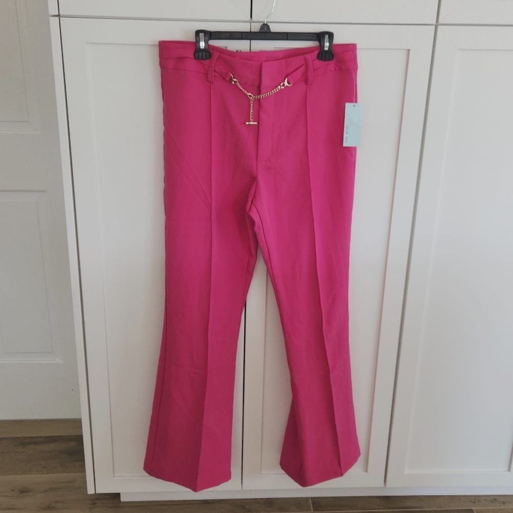 Blue Sol Women's Pink Wide Leg Dress Pants